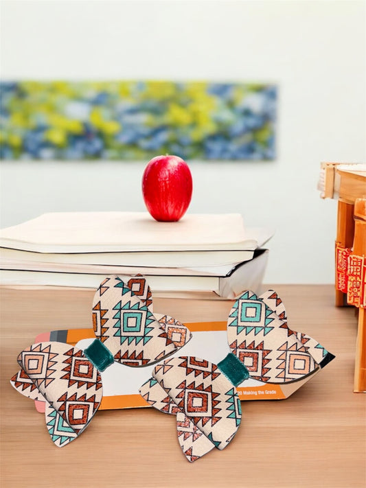 Aztec print faux leather piggy set